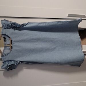 🔶️5 for $30🔶️ Ruffle Sleeve Chambray Denim Shift Dress